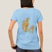 デンマーク国旗+地図Tシャツ Tシャツ (裏面)