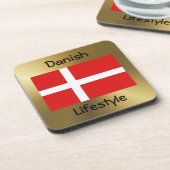 デンマーク国旗+文字コースター コースター (左側)