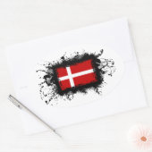 デンマーク国旗 楕円形シール (封筒)