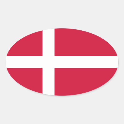 デンマーク国旗 楕円形シール (正面)