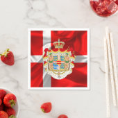 デンマーク国旗 – 紋章 スタンダードカクテルナプキン (インサイチュ)