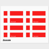 デンマーク国旗 長方形シール (シート)