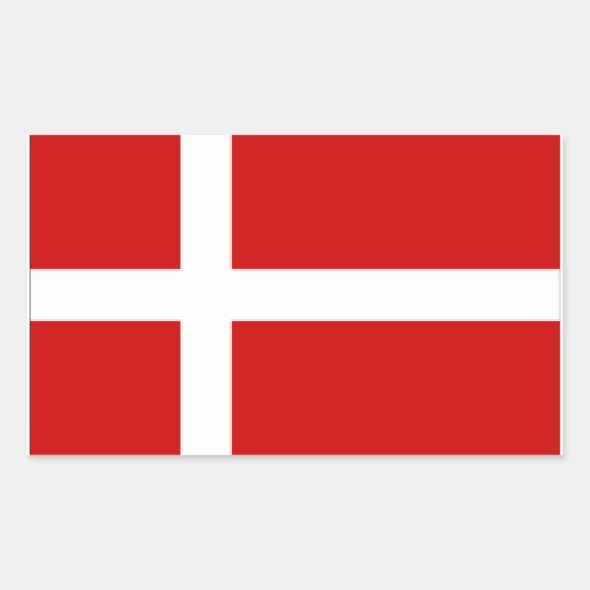 デンマーク国旗 長方形シール (正面)