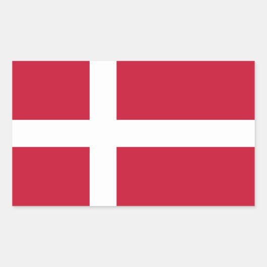 デンマーク国旗 長方形シール (正面)