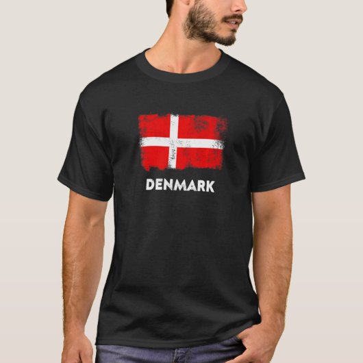 デンマーク国旗Danmark Danemark白赤 Tシャツ (正面)