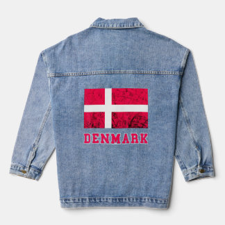 デンマーク国旗DannebrogレトロデンマークプライドDanes Ro デニムジャケット