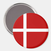 デンマーク国旗Dannebrog赤白 マグネット (正面/裏面)