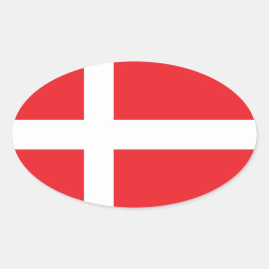 デンマーク国旗DANNEBROG 楕円形シール (正面)