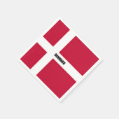 デンマーク国赤と白旗 スタンダードカクテルナプキン (角)