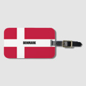 デンマーク国赤と白旗 ラゲッジタグ (正面横)