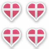 デンマーク愛フラグプライドハートシール シール (正面)