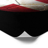 デンマーク擦り切れた国旗のサッカーボール ポスター (角)