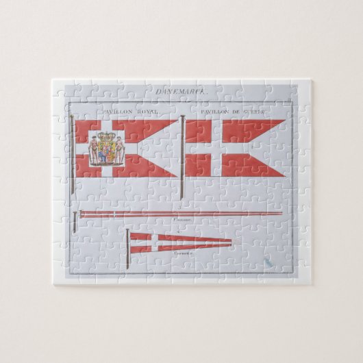 デンマーク旗のフランスのな本から、c.1819印を付けます ジグソーパズル (横)