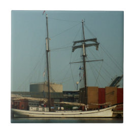 デンマーク港のオランダのスクーナー船 タイル