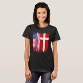 デンマーク米国国旗 Tシャツ (正面フル)
