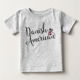 デンマーク系アメリカ人 絡み合うハート ベビーTシャツ
