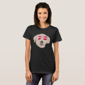 デンマーク素晴らし国旗スイス山犬デンマーク Tシャツ (正面フル)