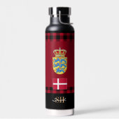 デンマーク素朴真空絶縁、デンマーク国旗 ウォーターボトル (左面)