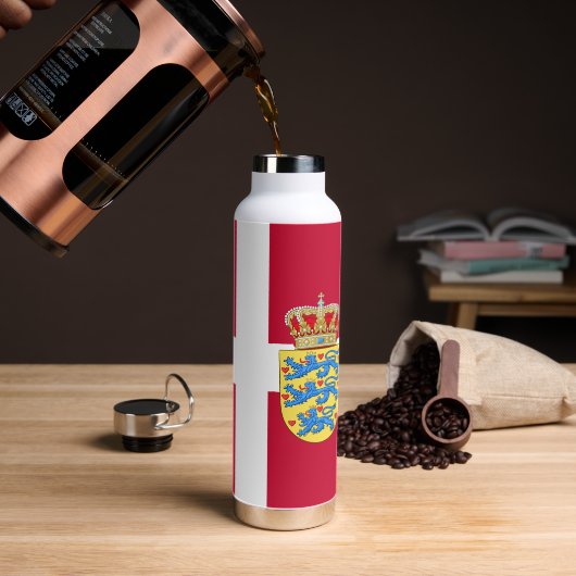デンマーク絶縁ボトル、デンマーク国旗 ウォーターボトル (コーヒー)