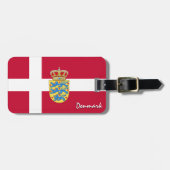 デンマーク荷物タグ、愛国的なデンマーク国旗 ラゲッジタグ (正面横)