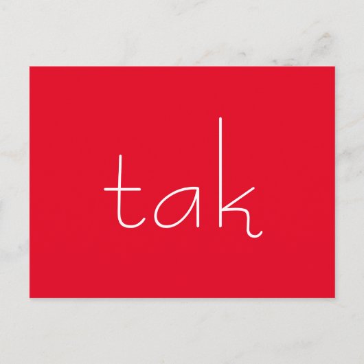 デンマーク語で「ありがとう」 ポストカード (正面)