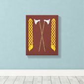 デンマーク語/バイキング軸と平面交差 キャンバスプリント (インサイチュ (ウッドフロア))