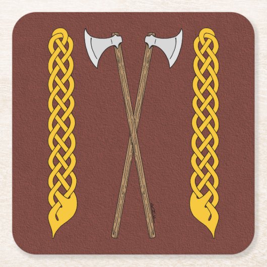 デンマーク語/バイキング軸と平面交差 スクエアペーパーコースター (正面)