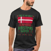 デンマーク醜いクリスマスセーターDa用デンマーク国旗 Tシャツ (正面)