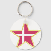 デンマーク金ゴールド星国旗の国 キーホルダー (裏面)