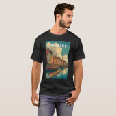 デンマーク イラスト 旅行 アート ヴィンテージ Tシャツ (正面フル)
