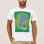 デンマーク エスルム湖 旅行地図 Tシャツ (正面)