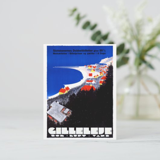 デンマーク・ギレエ復元ヴィンテージ旅行ポスター ポストカード (スタンド正面)