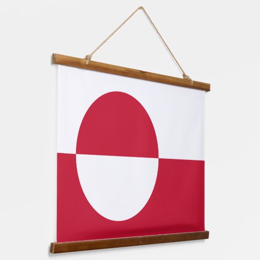 デンマーク,グリーンランド国旗を掲げたウォールタペストリー 吊り下げ型タペストリー (傾斜あり)