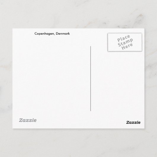 デンマーク，コペンハーゲンのメールボックス ポストカード (裏面)