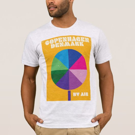 デンマーク コペンハーゲン ヴィンテージ 旅行 ポスター Tシャツ (正面)