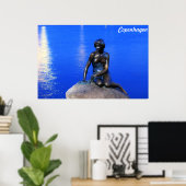 デンマーク，コペンハーゲン，人魚の小さな像 ポスター (ホームオフィス)