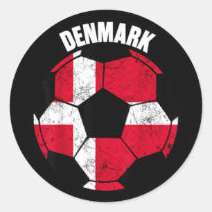 デンマーク サッカー ゲーム プレーヤー フットボール ファン デンマーク国旗 ラウンドシール