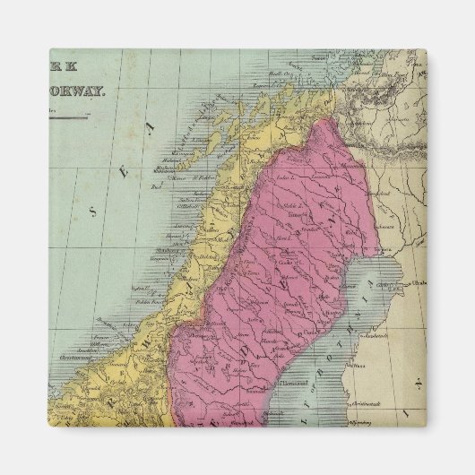 デンマーク・スウェーデンとノルウェー マグネット (正面)