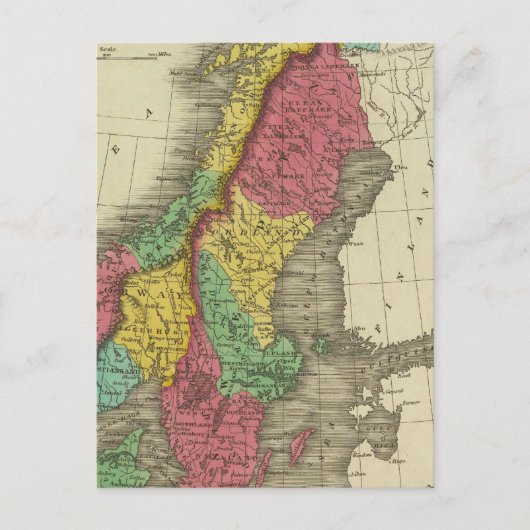 デンマーク、スウェーデン、ノルウェー ポストカード (正面)