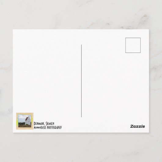 デンマーク、スカゲンの砂に覆われた教会のポストカード！ ポストカード (裏面)