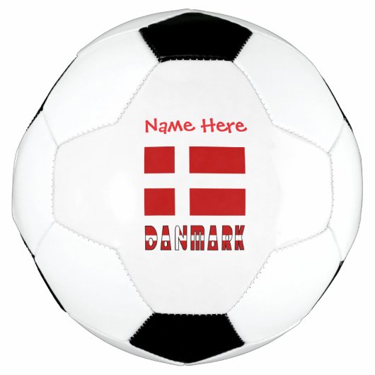 デンマーク デネブローグ 赤 個人名入れ サッカーボール (正面)