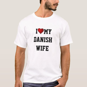 デンマーク：デンマークの妻が大好き Tシャツ