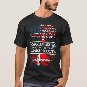 デンマーク-デンマークの根と育つアメリカ人 Tシャツ