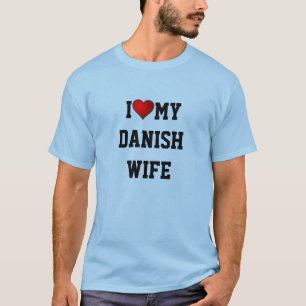 デンマーク:デンマーク人の妻が好きです Tシャツ
