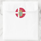 デンマーク・デンマーク国旗の愛国者，休日/スポーツ ラウンドシール (バッグ)