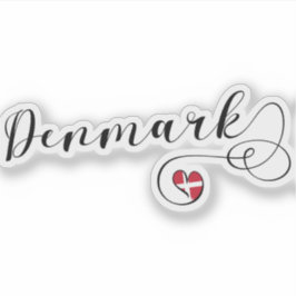 デンマーク、デンマーク国旗ハート シール