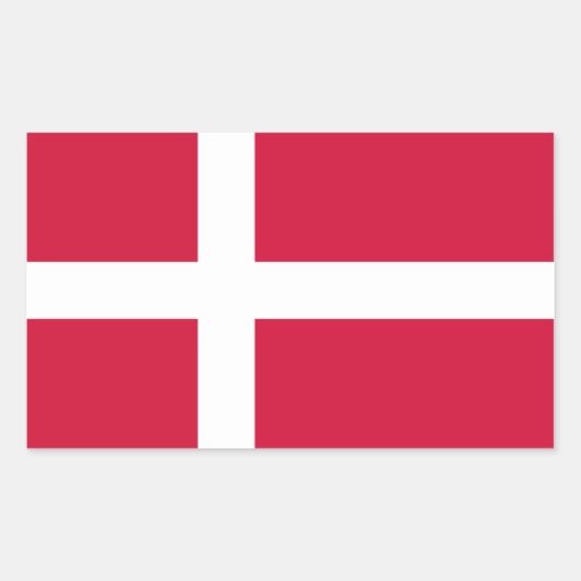 デンマーク – デンマーク国旗 長方形シール (正面)