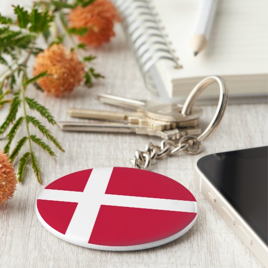 デンマーク(デンマーク)国旗 キーホルダー (側面)