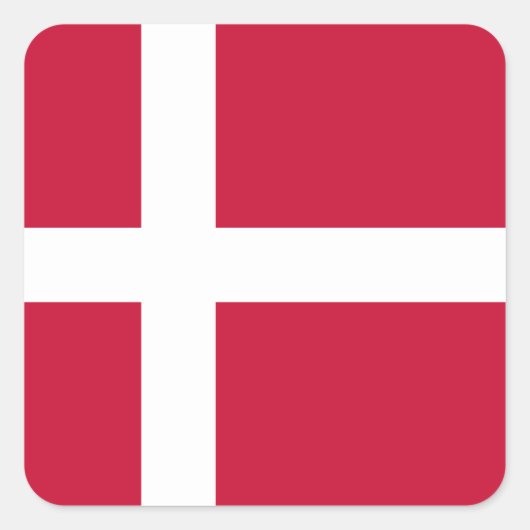 デンマーク（デンマーク）国旗 スクエアシール (正面)