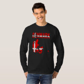 デンマーク デンマーク 国 地図 フラグ ダストレス デンマ Tシャツ (正面フル)